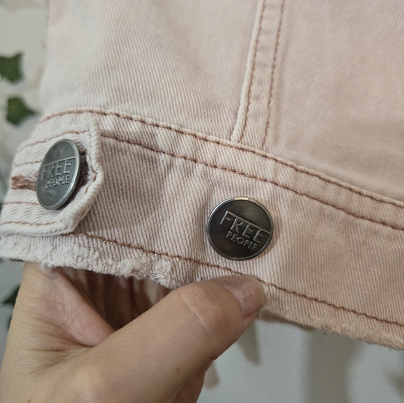 Free People Light Pink Jean Jacket - Picture 7 of 13